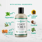 PhysAssist Foot Scrub back label with ingredients