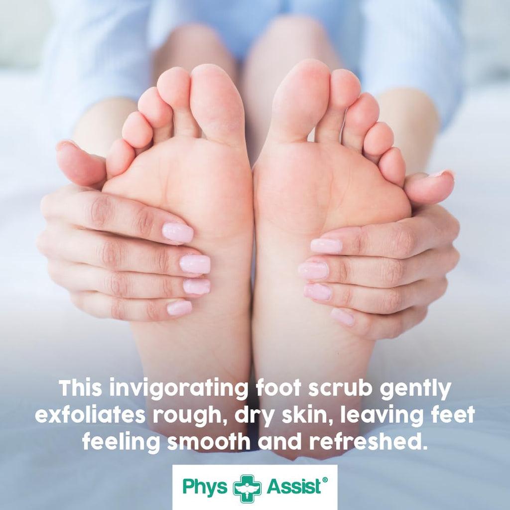Demonstration of PhysAssist Foot Scrub applied to foot