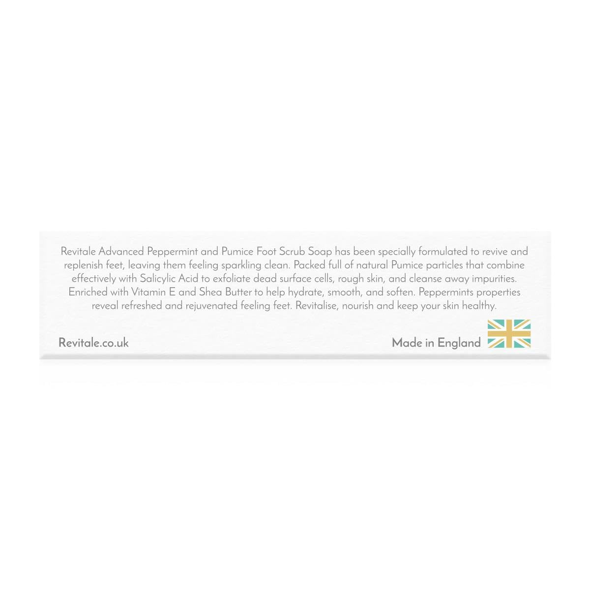 Revitale Peppermint Foot Scrub soap placed on bathroom tile surface