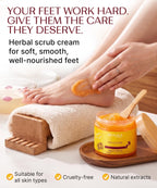 Bioaqua foot cream texture and shea butter ingredients display