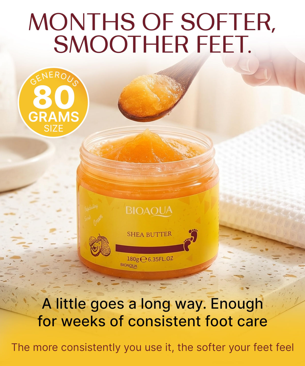 Bioaqua moisturizing foot cream ready for home spa use